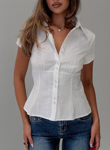 ParisG - PrPolly - Cottesloe Blouse Top Textured White-8 - 0-Model-Paris-Us2.jpg