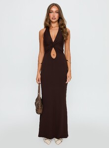 ParisG - PrPolly - No Hard Feelings Twist Maxi Dress Brown-10 - 6-Model-Paris-Us2.jpg
