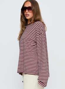 ParisG - PrPolly - Settle Down Long Sleeve Top Pink _ Brown Str-8 - 3-Model-Paris-Us2.jpg