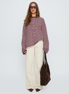 ParisG - PrPolly - Settle Down Long Sleeve Top Pink _ Brown Str-8 - 6-Model-Paris-Us2.jpg