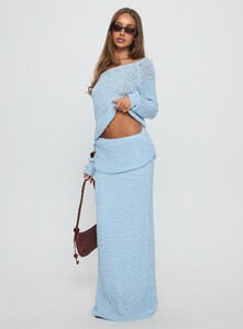 ParisG - PrPolly - Tessira Boucle Maxi Skirt Blue-8 - 1-Model-Paris-Us2.jpg