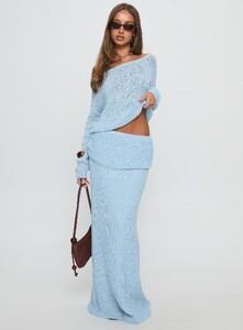 ParisG - PrPolly - Tessira Boucle Maxi Skirt Blue-8 - 2-Model-Paris-Us2.jpg
