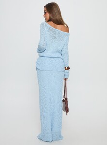 ParisG - PrPolly - Tessira Boucle Maxi Skirt Blue-8 - 4-Model-Paris-Us2.jpg