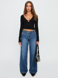 ParisG - PrPolly - Wolfe Low Rise Denim Jeans Dark Blue Wash-4 - 6-Model-Paris-Us2.jpg