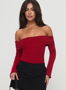 OPhillips - PrPolly - Afterglow Off The Shoulder Bodysuit Burgundy-7 - 1-Model-Olivia-Us2.jpg