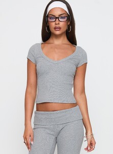 OPhillips - PrPolly - Lovely Day V Neck Top Grey Marle-8 - 1-Model-Olivia-Us2.jpg
