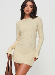 OPhillips - PrPolly - Osment Long Sleeve Knit Mini Dress Cream-12 - 1-Model-Olivia-Us2.jpg