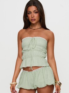 OPhillips - PrPolly - Short And Sweet Strapless Top Green Check-9 - 1-Model-Olivia-Us2.jpg