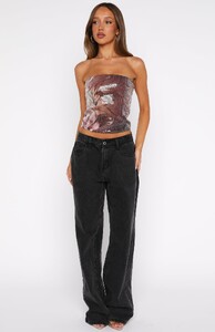 ParisG - WFox - Make It Real Strapless Sequin Bustier Floral Shadows_white-fox-make-it-real-strapless-sequin-tiop-floral-shadow-brown-01.jpg