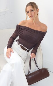 YasminC - Showpo - Jaythen_Bodysuit_-_Long_Sleeve_Off_Shoulder_Ruched_Mesh_Bodysuit_in_Chocolate.jpg