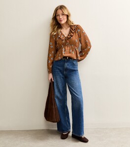 brown-floral-frill-neck-blouse (2).jpg