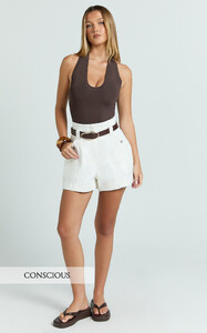 EVenz - Showpo - Kayla_Shorts_-_High_Waisted_A_Line_Denim_Shorts_in_Ecru_1.jpg