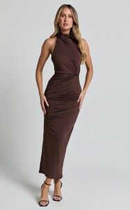 EVenz - Showpo - Olenna_Midi_Dress_-_Halter_Neck_Twist_Detail_Tie_Back_Dress_in_Chocolate_002.jpg