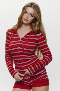Frankiesbikinis-HeritageHoodie-StrawberryStripe-Front.webp